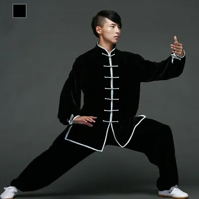 Chinese Kung Fu Velvet Pleuche Uniform Martial Arts Tai Chi Suits Wushu Clothing • £59.10