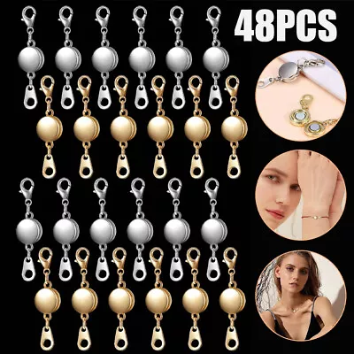 48 Pcs Magnetic Lobster Clasps Jewelry Necklace Converter Extender Hook Closures • $23.83