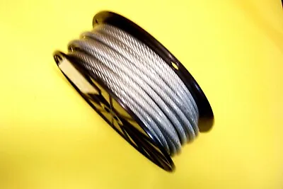 Clear Vinyl Coated Wire Rope Cable 1/4  - 5/16  7x19 100 Ft Reel • $53.30