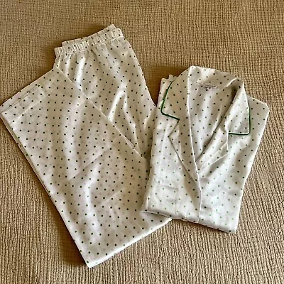 NEW Malizia By La Perla 2 PC SET Pajama  Pants Top Polka Dot Green • $125