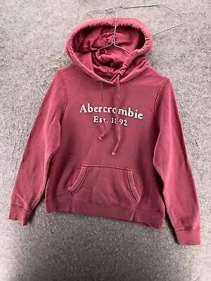 Abercrombie & Fitch Womens Medium M Pink Pullover Hoodie Cotton Blend Jersey • £8.99