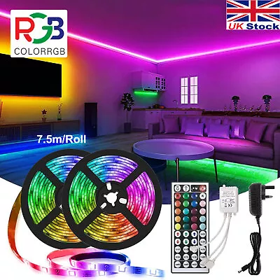 LED Strip Lights 5-20m RGB 5050 Colour Changing Tape Cabinet Kitchen TV Lighting • £14.65