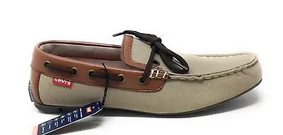 Levis Mens Benson Slip On Driver Loafer Boat Shoe Khaki British Tan Size 9 M US • $19.99