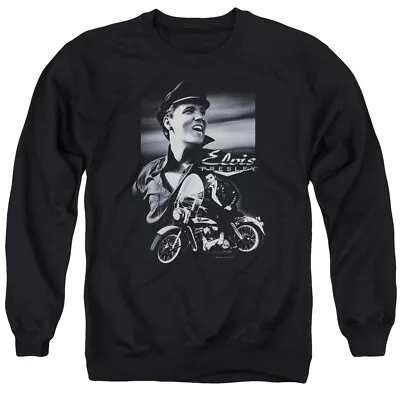 Elvis Presley Motorcycle Crewneck Sweatshirt Licensed Music King Of Rock Black • $24.49