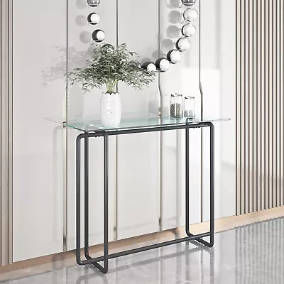 Tempered Glass Console Table Storage Entryway Hallway Living Room Porch Table • $79.99