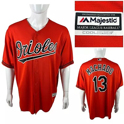 Majestic Mens 2XL Jersey Manny Machado Baltimore Orioles Cool Base Stitched • $74.99