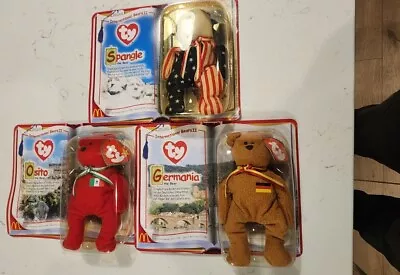 McDonalds TY Teenie Beanie Babies 2000 International Bears II COMPLETE Set Of 3 • $9.95