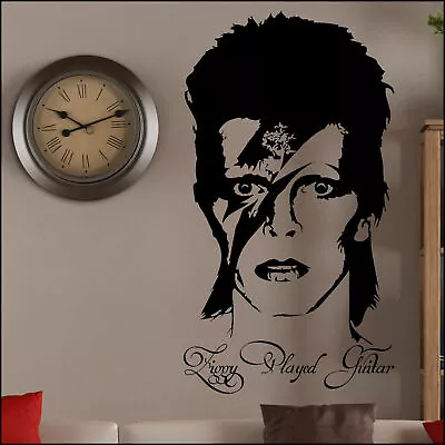 David Bowie Ziggy Played Guitar Aladdin Sane High Quality Cut Vinyl Wall Sticker • £7.49