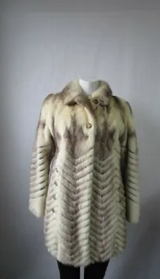 Women's Sz 6  Brown Cross Mink Fur Coat Jacket MINT • $275