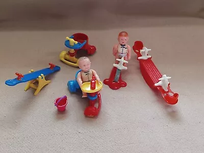 Vintage Dollhouse Playground Toys - Renwal & Acme  + 2 Renwal Babies + Sand Pail • $5