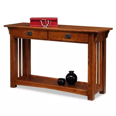 Leick Home Console Sofa 16 W Mission Impeccable 2-Drawer Rectangle Table Oak • $369.34