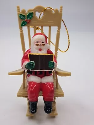 Vintage Plastic Santa In Rocker Christmas Tree Ornament • $5.99