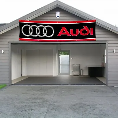 Audi Car Logo Flag 2x8 FT Racing Show Banner Christmas Decor Wall Garage Shop US • $14.97