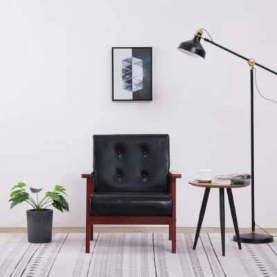 Armchair  Black Faux Leather C8L3 • $356.75
