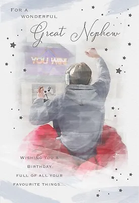 Great Nephew Birthday Card ~ Modern Gaming Design ~ Quality Card & Nice Verse • £3.39