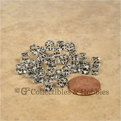 NEW 5mm Deluxe Rounded Edge 30 MINI Dice Transparent Clear RPG Game Tiny D6 Set • $8.99