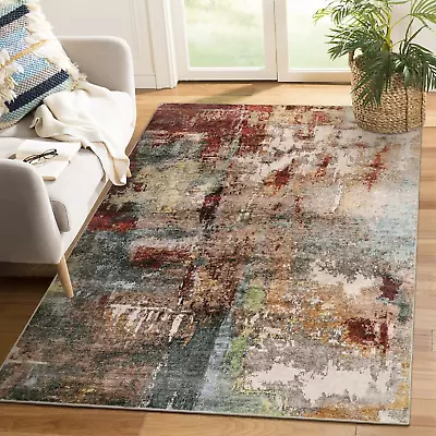 Modern Abstract Area Rug - 4X6 Red Rugs For Living Room Soft Area Rug For Bedroo • $73.99