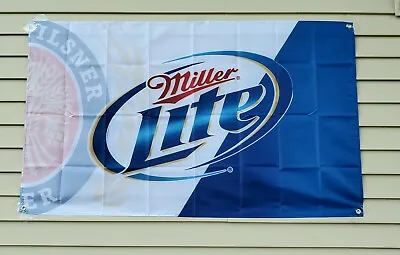 Miller Lite Flag 100D Polyester 3x5 Ft Banner For Man Cave Bar. Brand New  • $14.99