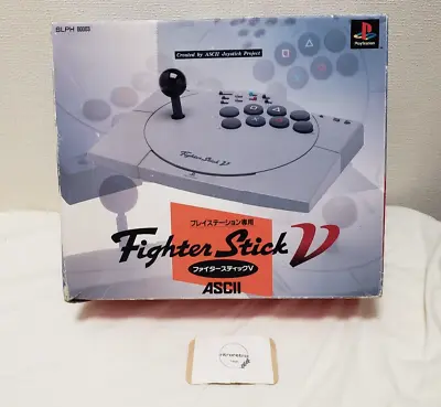 ASCII Fighter Stick V Controller Arcade Fight Stick Playstation PS1 PS2 Japan • $66.34