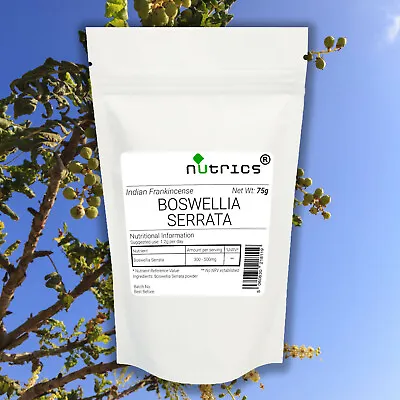 £6.99 • Buy Nutrics® 100% Pure BOSWELLIA SERRATA Powder 75g Indian Frankinsence