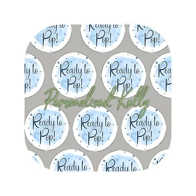 24x READY TO POP! Baby Shower Party Thank You STICKERS LABELS Blue • £2.50