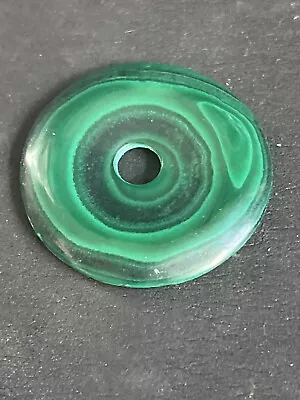 Malachite Carved Ring Donut Disc For Necklace Pendant Conversion Vintage  • $4.99