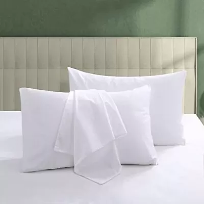 100% Egyptian Cotton Pillow Protectors Set Of 2 600 Standard 2Pack White • $22.99