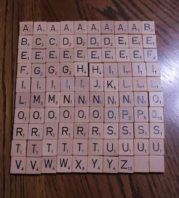 100 Genuine Scrabble Wood Letter Tiles From Vintage Older Board Game • $8