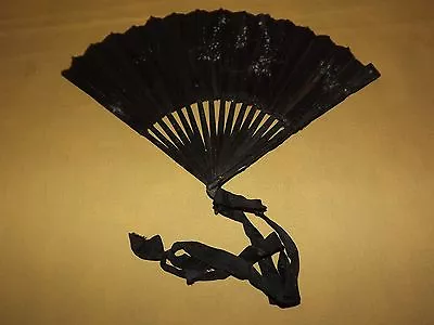 Vintage 9  High Black Mourning  Hand Fan • $55.99