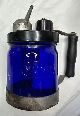 F.C. Hunt Cobalt Blue Glass Electric Miners Steam Vaporizer Antique Parts Only • $33.99
