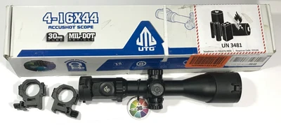 $169.97 • Buy UTG 4-16X44mm Illuminated Mil-Dot Reticle Rifle Scope 30mm + Rings & Box 8266-QT
