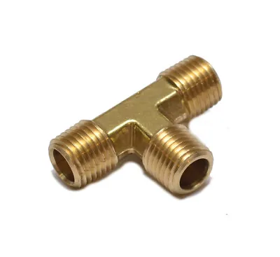 1/4 Npt Male Tee T 3 Way Equal Pipe Brass Fitting Fuel Vacuum Air Water Oil Gas • $8.36