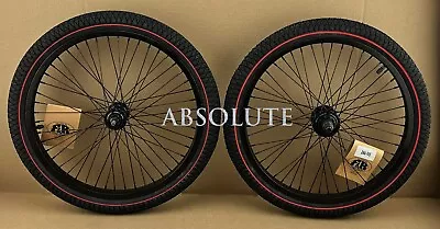 BMX Set ALLOY Front & 9T Cog Rear Wheel 48 Spoke Sealed Bearing W/Red Line Tires • $217.95