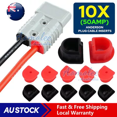 50A Anderson Plug Waterproof Cable Inserts Covers 10-Pack Seals Caps 4x4 4WD • $8.95