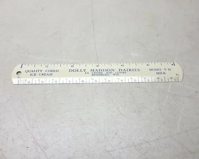 Dolly Madison Dairies 6 Inch Ruler Metal Vintage Advertising Wisconsin  • $21.59