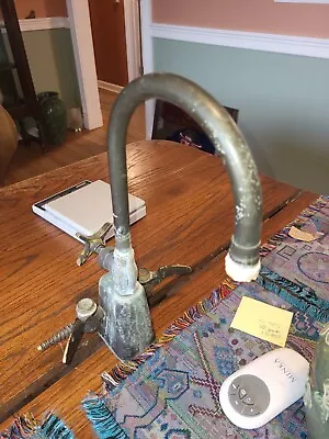 Antique Brass Laboratory Faucet Goose Neck Lab Cool Retro Kitchen Bar Mancave #2 • $99.99