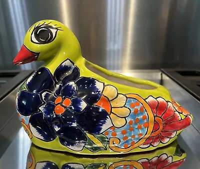Mexican Talavera Pottery Swan Hand Painted  And Signed Planter • $42.99