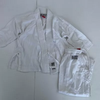 Blitz Karate Gi 100cm 100% Cotton White Suit Kids • £8.88