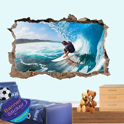 £15.99 • Buy Surf Surfer Ocean Sea Wave Wall Sticker Poster 3d Art Mural Decal Room Decor Xh7