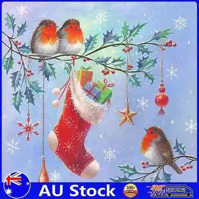 $11.09 • Buy Birds Christmas Stockings 5D DIY Full Round Diamond Painting Rhinestone Coloring