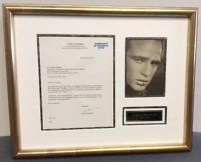 Marlon Brando Signed Letter TLS Rare Autograph Museum-frame PSA   Document Photo • $4999