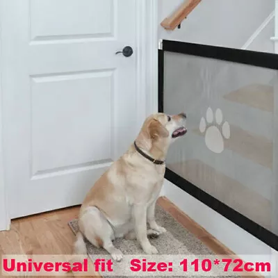 £8.49 • Buy Mesh Magic Pet Dog Gate Portable Cat Stair Gate Baby Pet Safety Gate Dog Barrier