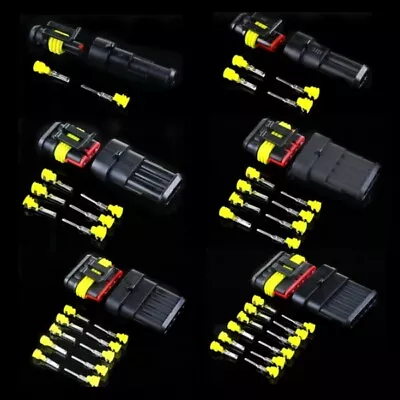 5x 1-6 Pin/Way Waterproof Electrical Wire Connector Tight Plug Kit Car Boat Sets • $6.95