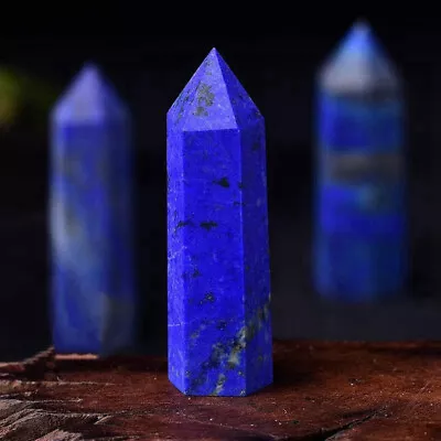 50-60mm Raw Natural Lapis Lazuli Quartz Stone Healing Crystal Point Wand Obelisk • £5.23