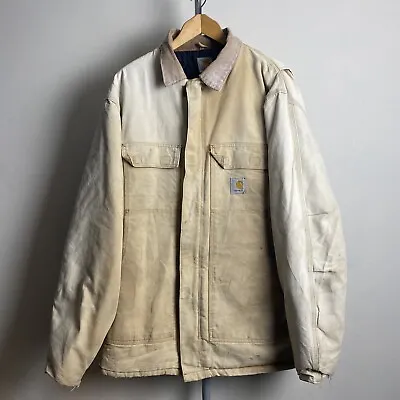 Carhartt Vintage Quilted Sand Chore Jacket/Coat - Size XL - See Measurements • $94.72