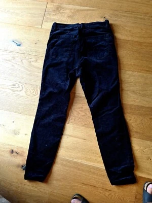 £6 • Buy Next Size 14 Black Velvet High Rise Skinny Fit Trousers Zip Biker Style