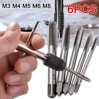 £4.91 • Buy 6pcs Tap Wrench & Chuck Set Tool T-handle Metric M3 M4 M5 M6 M8 And Die Set Uk