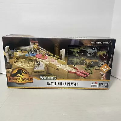 Mattel Jurassic World Dominion Minis Battle Arena Playset Dinosaur Figures HBT63 • $59.98