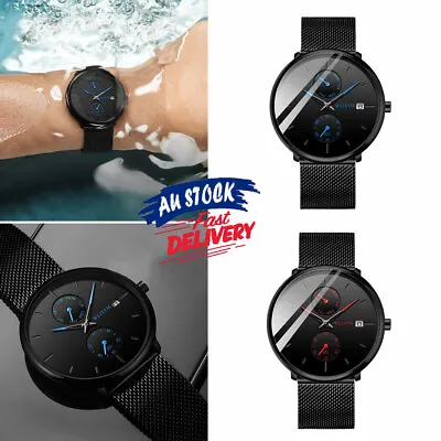 $22.25 • Buy 【30m Waterproof】Stainless Steel Watch Men Quartz Sport Watches Sport Ultra-Thin