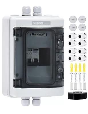 60 Amp DC Circuit Breaker Box PV Solar Disconnect Switch With Small Breaker Box • $45.89